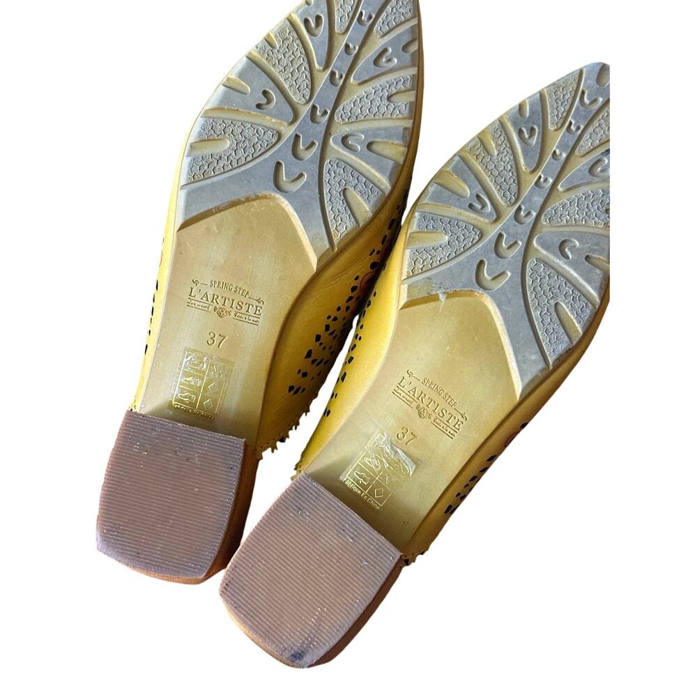 L'Artiste by Spring Step Yellow Leather Galatina Mule Art to wear - Picture 5 of 7